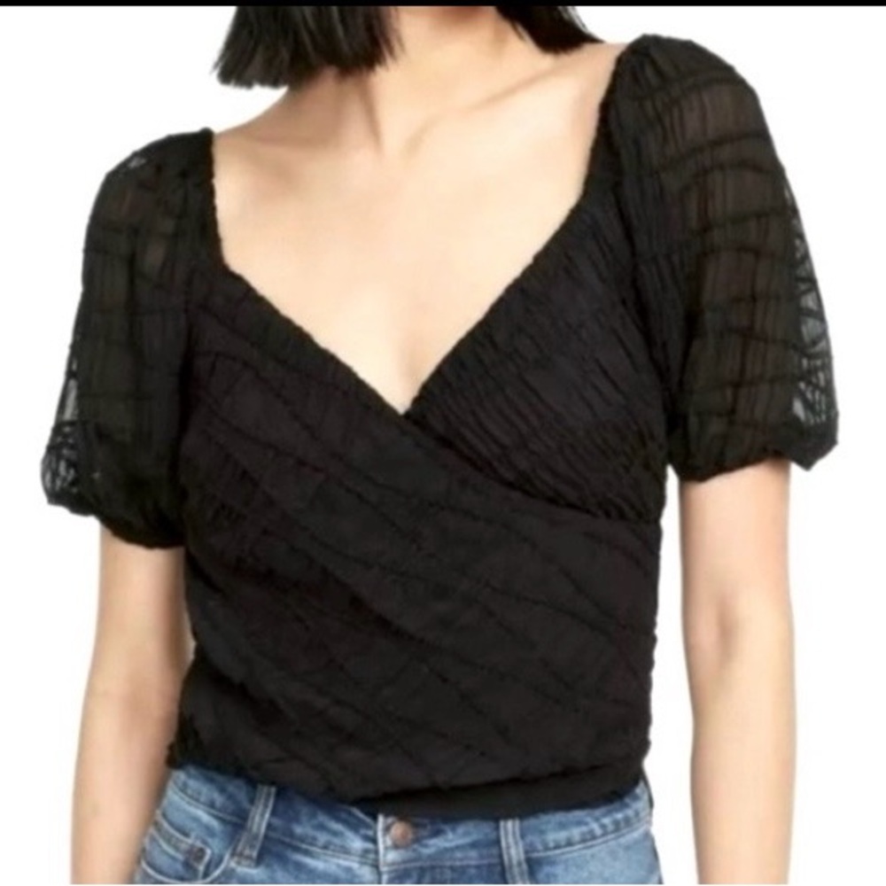 NWT Witchy Goth Babydoll Coquette Black Top Shirt Blouse Size XL Babydoll